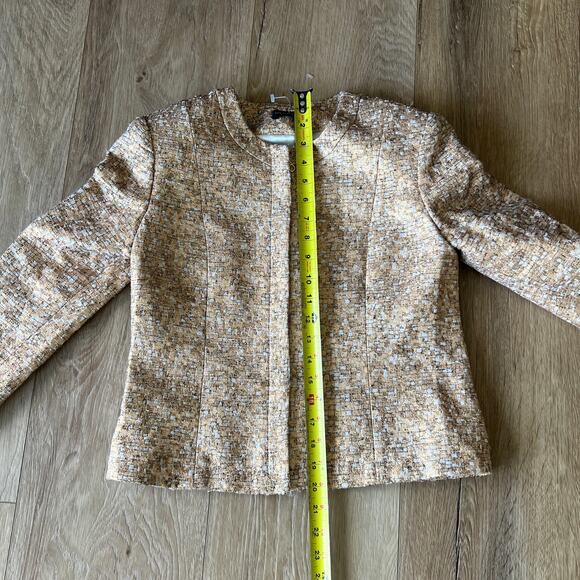 COLTON DANE Women's Gold Speckled Tweed Suit Jacket - Picture 4 of 7